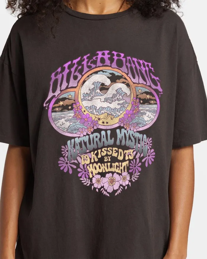 Billabong Natural Mystic TShirt Off Black Womens Tops Billabong Natural Mystic TShirt Off Black Womens Tops