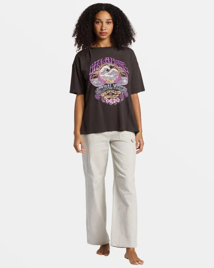 Billabong Natural Mystic TShirt Off Black Womens Tops Billabong Natural Mystic TShirt Off Black Womens Tops