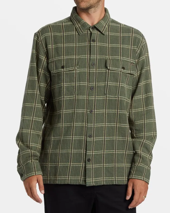 Billabong Offshore Jacquard Flannel Long Sleeve Shirt Fern Mens Shirts
