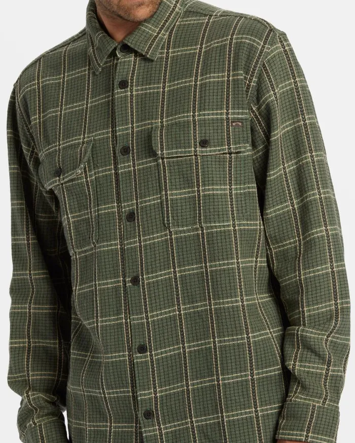Billabong Offshore Jacquard Flannel Long Sleeve Shirt Fern Mens Shirts Billabong Offshore Jacquard Flannel Long Sleeve Shirt Fern Mens Shirts