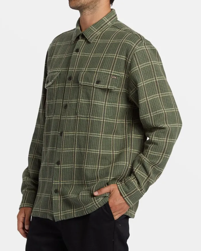 Billabong Offshore Jacquard Flannel Long Sleeve Shirt Fern Mens Shirts Billabong Offshore Jacquard Flannel Long Sleeve Shirt Fern Mens Shirts