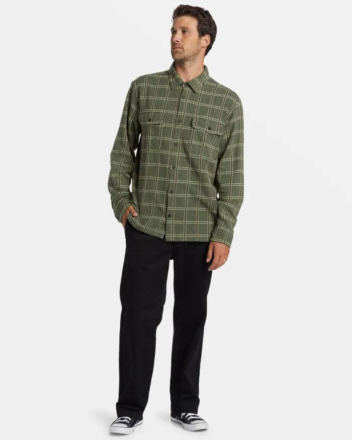 Billabong Offshore Jacquard Flannel Long Sleeve Shirt Fern Mens Shirts Billabong Offshore Jacquard Flannel Long Sleeve Shirt Fern Mens Shirts