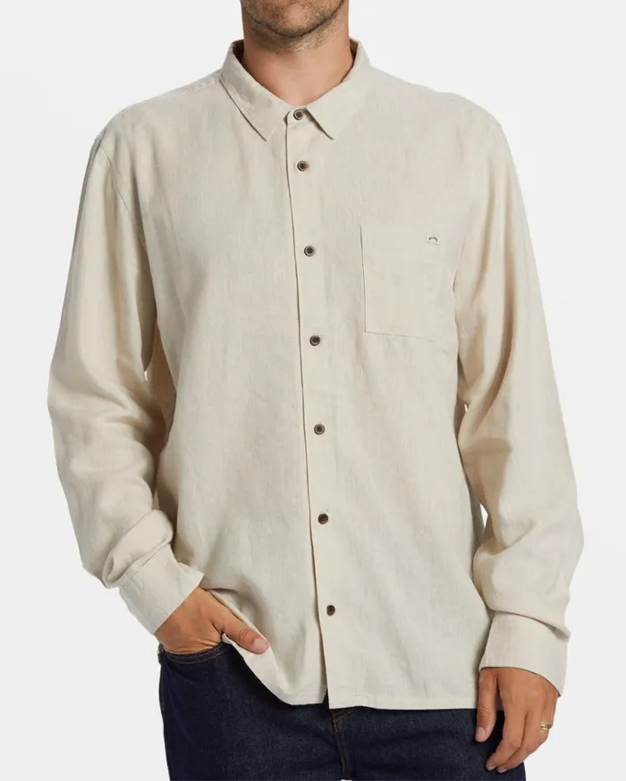 Billabong Ricardo Long Sleeve Shirt Stone Mens Shirts