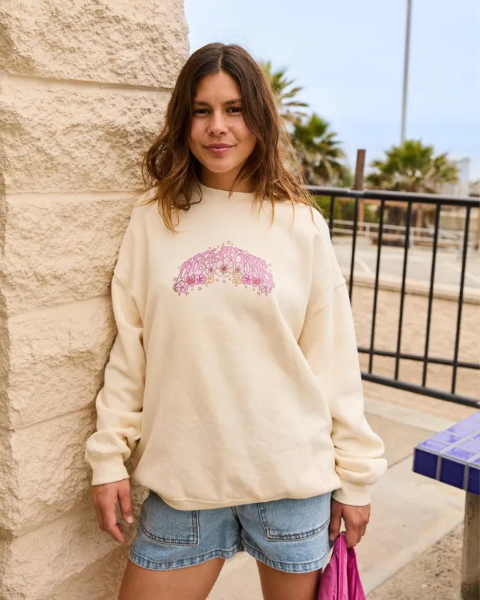 Billabong Ride In Oversized Crewneck Sweatshirt White Cap 1 Womens Sweatshirts and Fleece Billabong Ride In Oversized Crewneck Sweatshirt White Cap 1 Womens Sweatshirts and Fleece