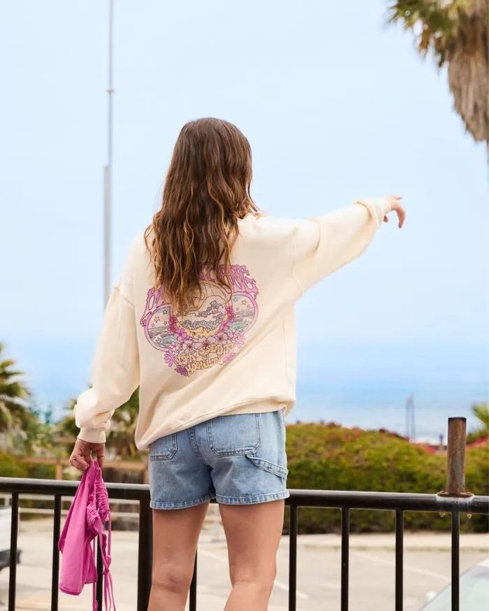 Billabong Ride In Oversized Crewneck Sweatshirt White Cap 1 Womens Sweatshirts and Fleece Billabong Ride In Oversized Crewneck Sweatshirt White Cap 1 Womens Sweatshirts and Fleece
