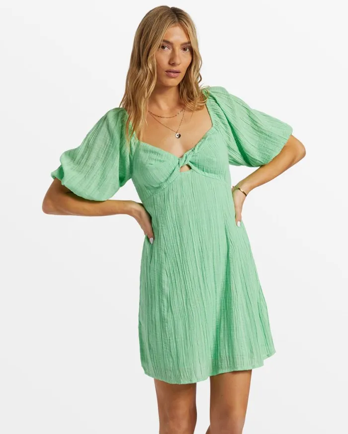 Billabong Sol Puff Sleeve Mini Dress Bright Meadow Womens Dresses Billabong Sol Puff Sleeve Mini Dress Bright Meadow Womens Dresses