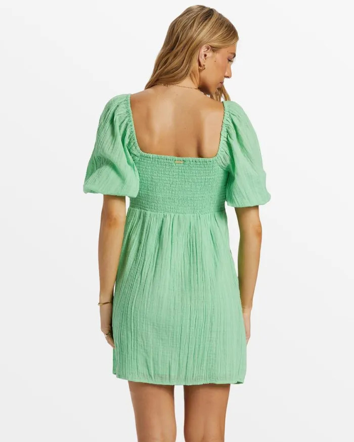 Billabong Sol Puff Sleeve Mini Dress Bright Meadow Womens Dresses Billabong Sol Puff Sleeve Mini Dress Bright Meadow Womens Dresses