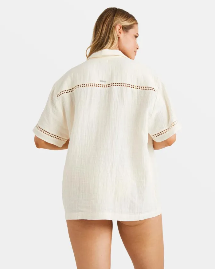 Billabong Summers End Short Sleeve Shirt White Cap Womens Tops Billabong Summers End Short Sleeve Shirt White Cap Womens Tops