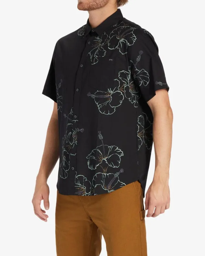 Billabong Sundays Short Sleeve Shirt Black Green Mens Shirts Billabong Sundays Short Sleeve Shirt Black Green Mens Shirts