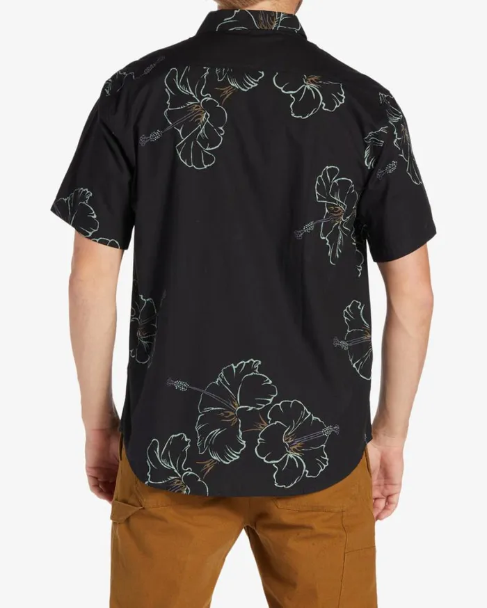 Billabong Sundays Short Sleeve Shirt Black Green Mens Shirts Billabong Sundays Short Sleeve Shirt Black Green Mens Shirts