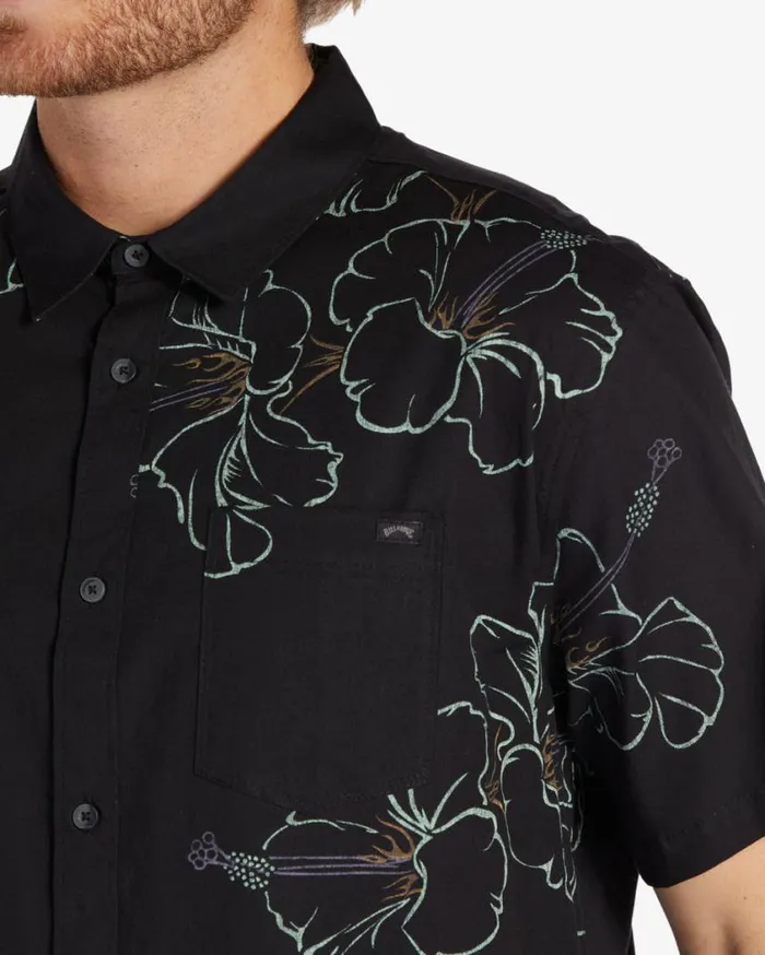 Billabong Sundays Short Sleeve Shirt Black Green Mens Shirts Billabong Sundays Short Sleeve Shirt Black Green Mens Shirts