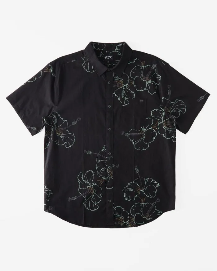 Billabong Sundays Short Sleeve Shirt Black Green Mens Shirts Billabong Sundays Short Sleeve Shirt Black Green Mens Shirts