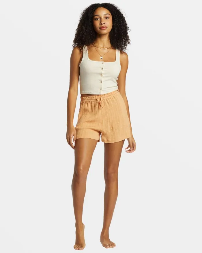 Billabong Sunset Elastic Waist Shorts Baked Clay Womens Shorts Billabong Sunset Elastic Waist Shorts Baked Clay Womens Shorts