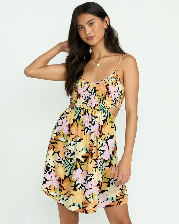 Billabong True Desire Mini CutOut Dress Black Pebble 2 Womens Dresses