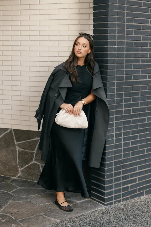 Billy Button Front Trench Coat Charcoal Jackets and Coats Petal and Pup Women