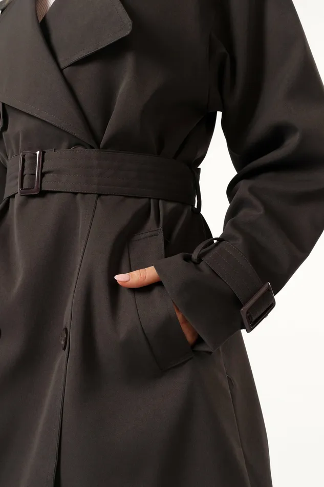 Billy Button Front Trench Coat Charcoal Jackets and Coats Petal and Pup Women