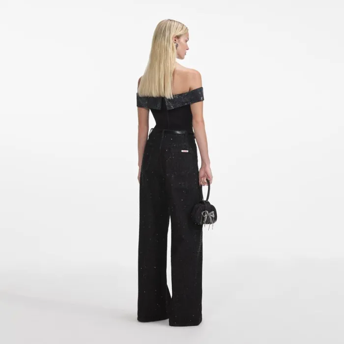 Black Crepe Bow Top Women Self Portrait Tops Black Crepe Bow Top Women Self Portrait Tops
