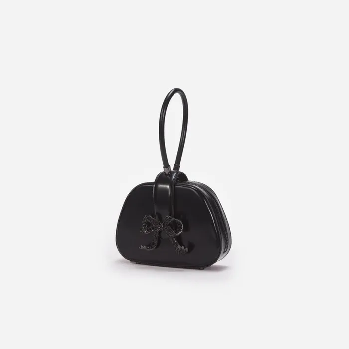 Black Leather Top Handle Mini Bag Women Self Portrait Mini Black Leather Top Handle Mini Bag Women Self Portrait Mini