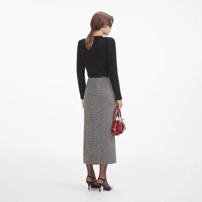 Black Textured Knit Jacket Women Self Portrait Knitwear Black Textured Knit Jacket Women Self Portrait Knitwear