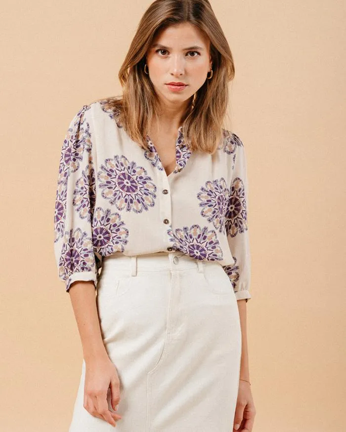 BLOUSE BEIGE MANOLINE Shop Grace and Mila Patterned Blouses