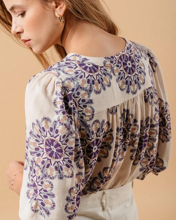BLOUSE BEIGE MANOLINE Shop Grace and Mila Patterned Blouses