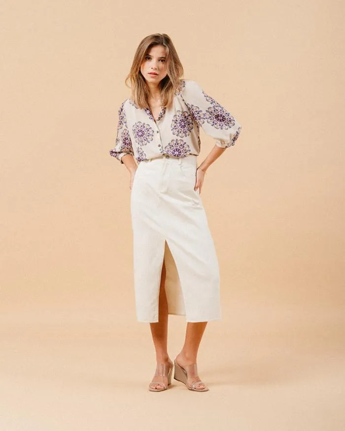 BLOUSE BEIGE MANOLINE Shop Grace and Mila Patterned Blouses