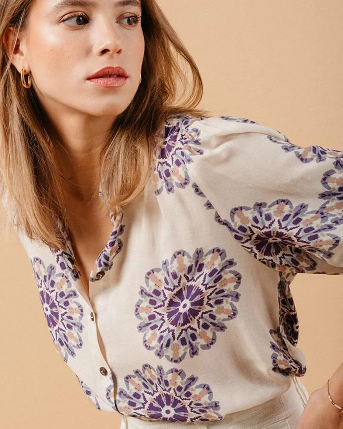 BLOUSE BEIGE MANOLINE Shop Grace and Mila Patterned Blouses