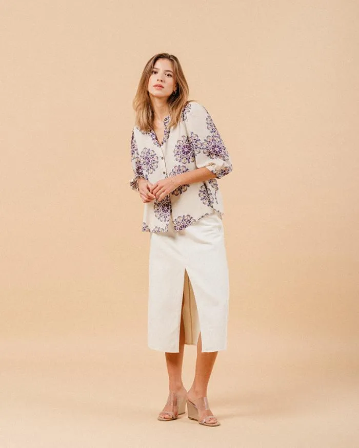 BLOUSE BEIGE MANOLINE Shop Grace and Mila Patterned Blouses