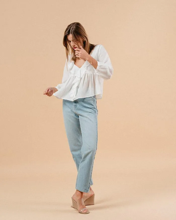BLOUSE ECRU MEMORY Shop Grace and Mila Ruffled Blouses