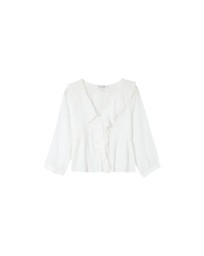 BLOUSE ECRU MEMORY Shop Grace and Mila Ruffled Blouses
