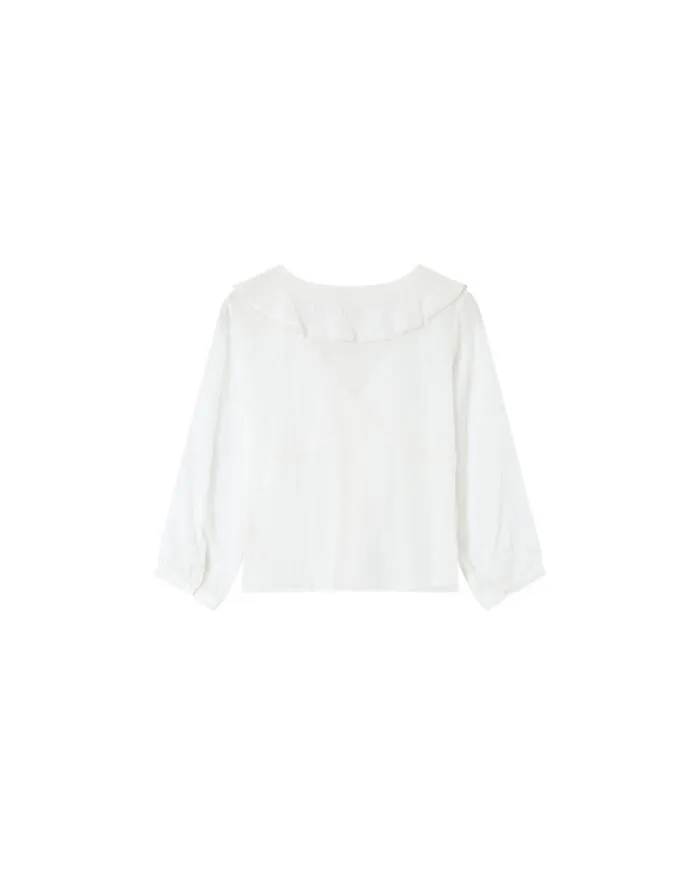 BLOUSE ECRU MEMORY Shop Grace and Mila Ruffled Blouses