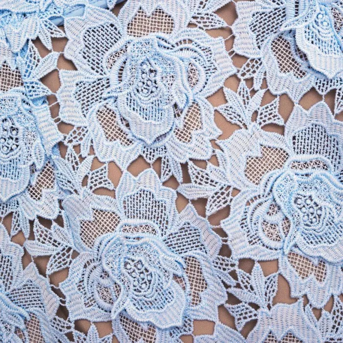 Blue Flower Lace Midi Dress Women Self Portrait Dresses Blue Flower Lace Midi Dress Women Self Portrait Dresses