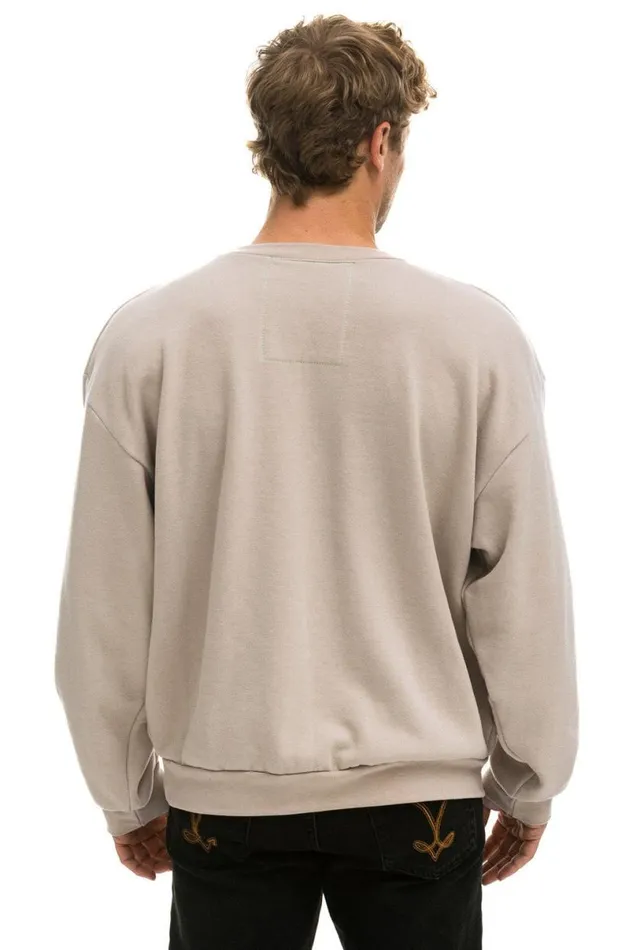 Bolt Stitch Relaxed Crew Sweatshirt 8211 Sand Black WomenMen Aviator Nation Sweatshirts