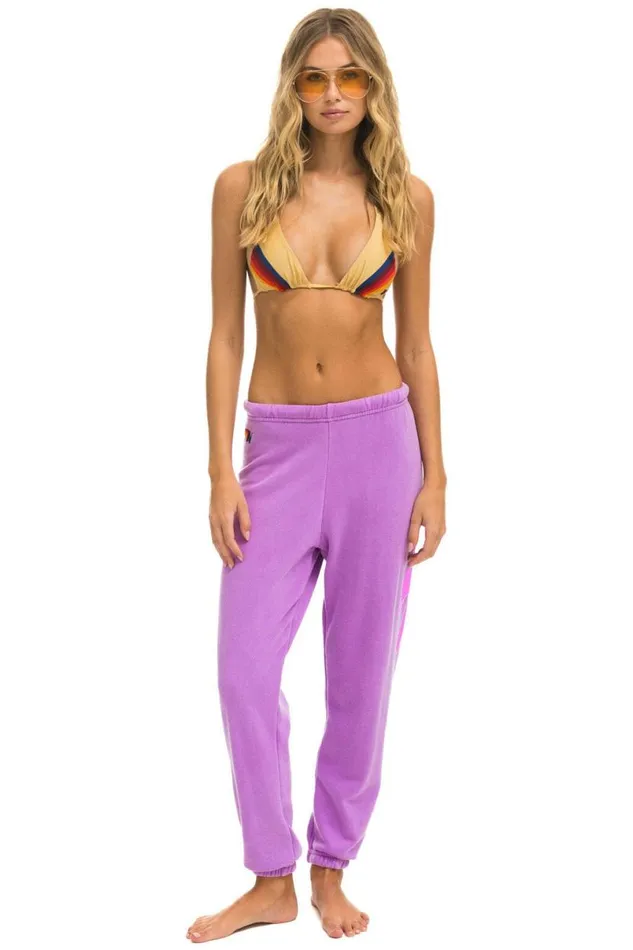 Bolt Sweatpants 8211 Neon Purple Neon Pink Women Aviator Nation Sweatpants