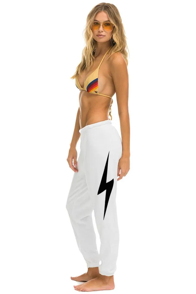 Bolt Sweatpants 8211 White Women Aviator Nation Sweatpants