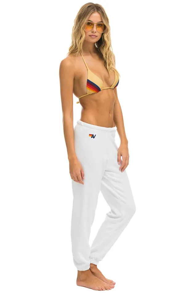 Bolt Sweatpants 8211 White Women Aviator Nation Sweatpants