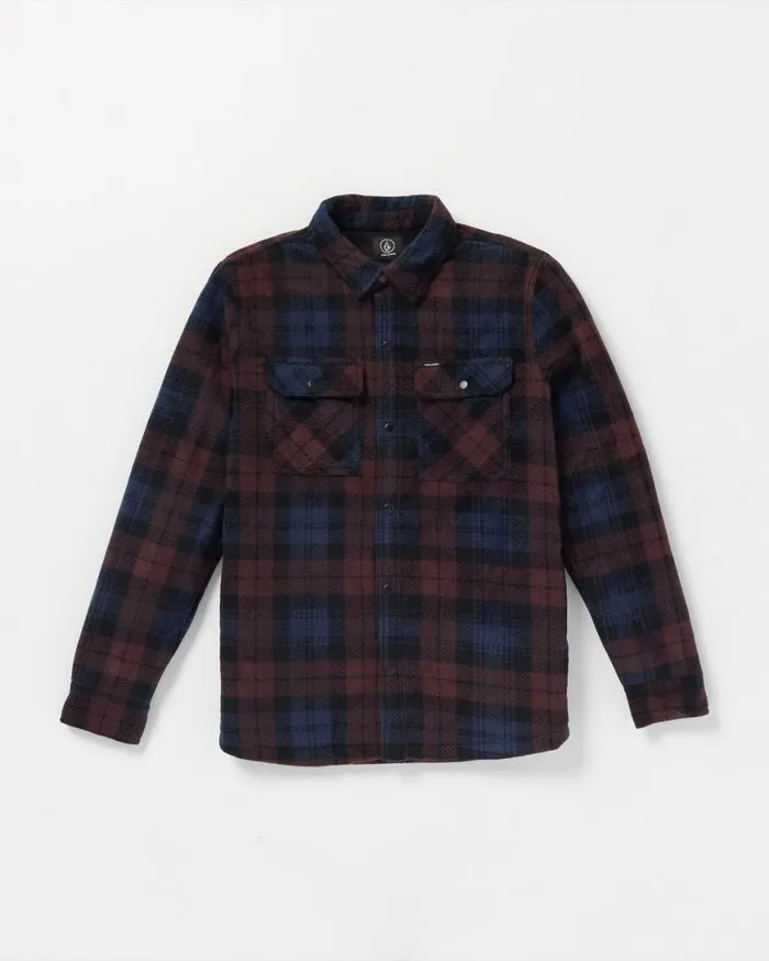 Bowered Fleece Long Sleeve Shirt 8211 Merlot Mens Volcom Hoodies and Sweatshirts Bowered Fleece Long Sleeve Shirt 8211 Merlot Mens Volcom Hoodies and Sweatshirts