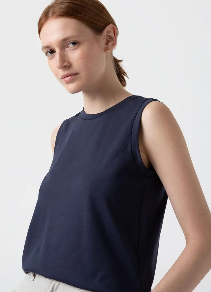 Boy Fit Tank Navy Women SUNSPEL Tshirts and Tops