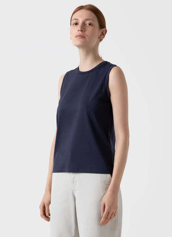 Boy Fit Tank Navy Women SUNSPEL Tshirts and Tops