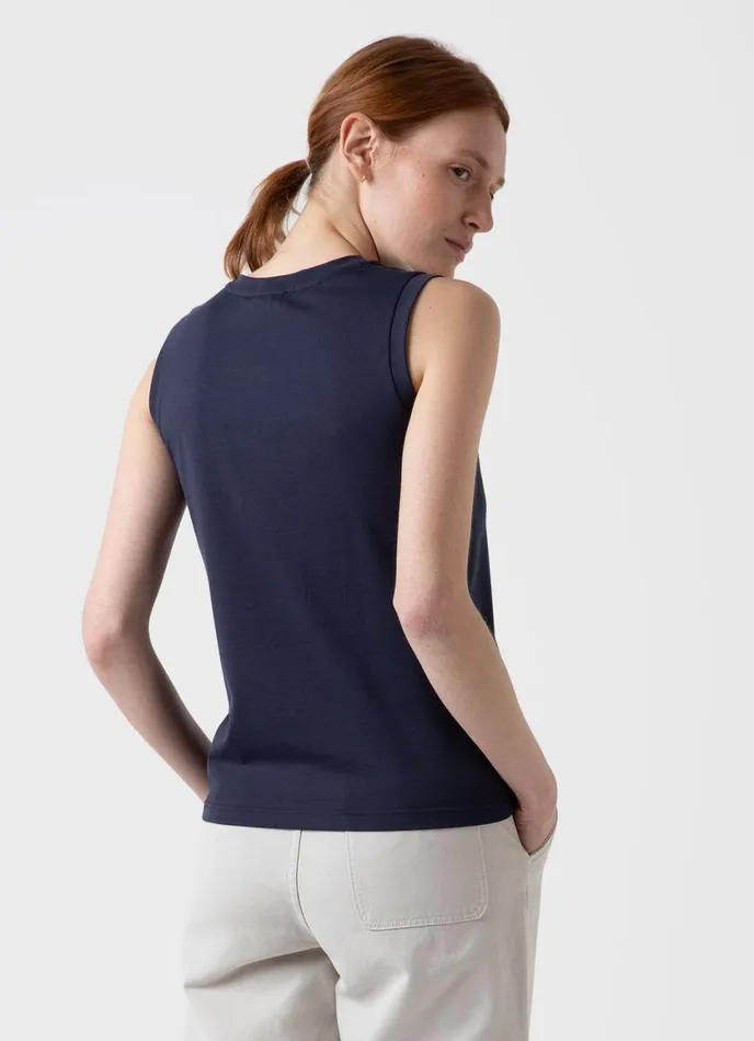 Boy Fit Tank Navy Women SUNSPEL Tshirts and Tops