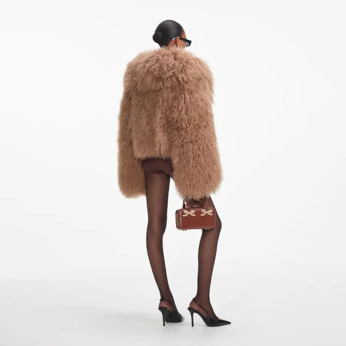 Brown Shearling Jacket Women Self Portrait Outerwear Brown Shearling Jacket Women Self Portrait Outerwear