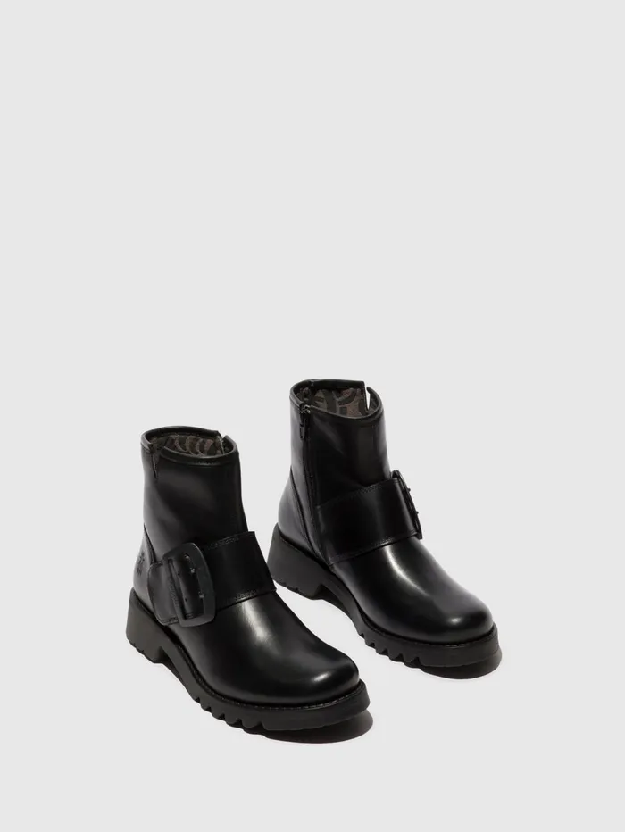 Buckle Ankle Boots RILY991FLY BLACK Women Fly London Ankle Boots