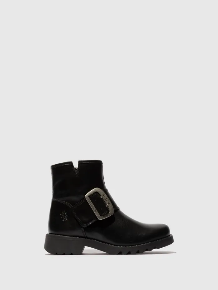 Buckle Ankle Boots RILY991FLY RUG BLACK Women Fly London Ankle Boots