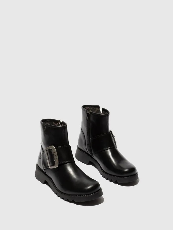 Buckle Ankle Boots RILY991FLY RUG BLACK Women Fly London Ankle Boots
