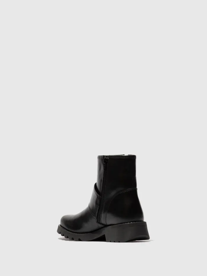 Buckle Ankle Boots RILY991FLY RUG BLACK Women Fly London Ankle Boots