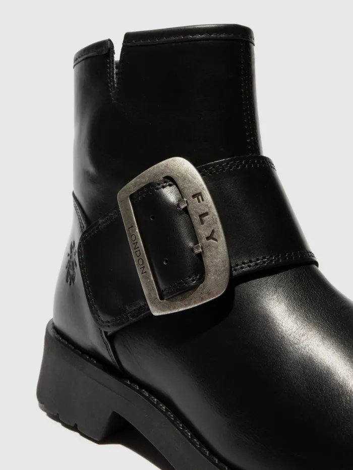Buckle Ankle Boots RILY991FLY RUG BLACK Women Fly London Ankle Boots