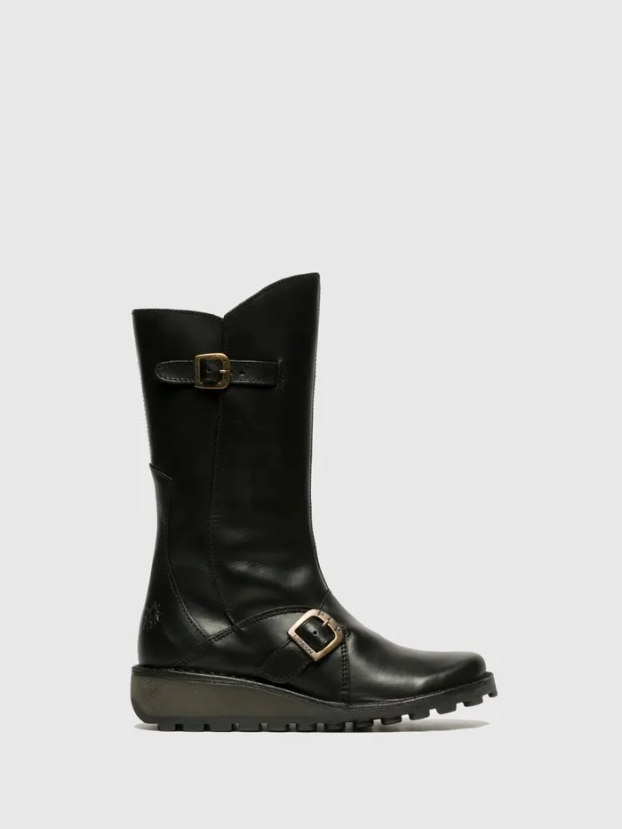 Buckle Boots MES BLACK Women Fly London Boots