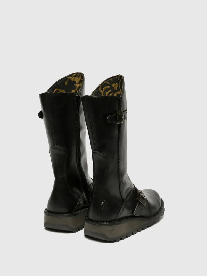 Buckle Boots MES BLACK Women Fly London Boots