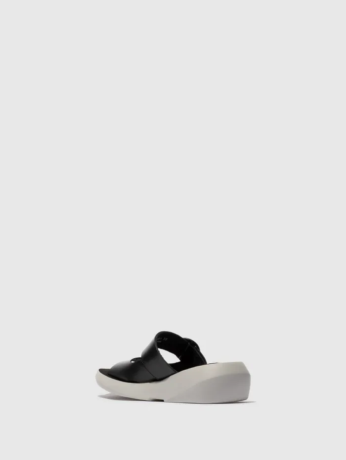 Buckle Mules BAFI029FLY BLACK Women Fly London Mules