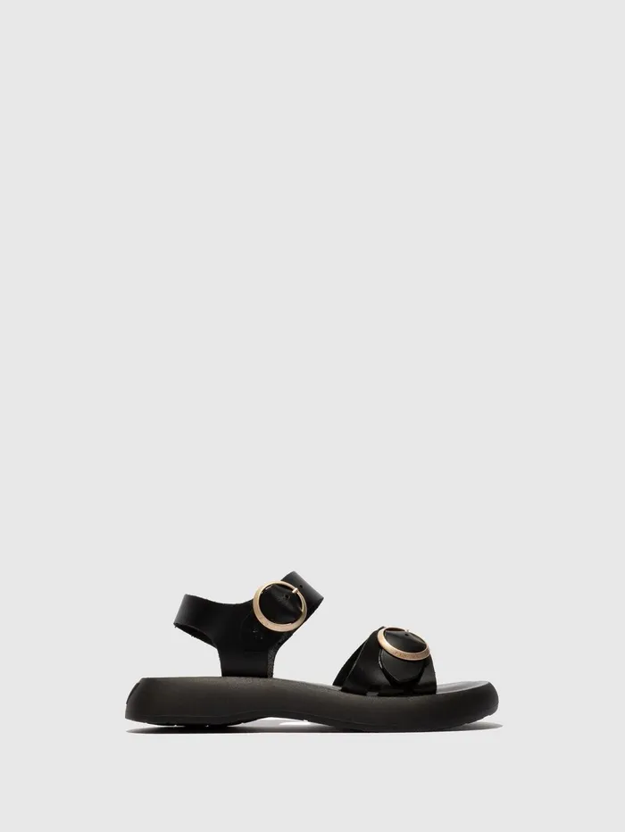 Buckle Sandals BUNK604FLY BLACK Women Fly London Sandals
